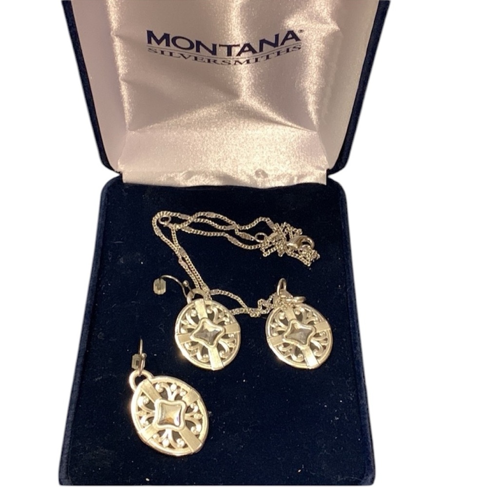 Montana Silversmiths Silver & Crystals Necklace and Earrings Jewelry Set NWT
